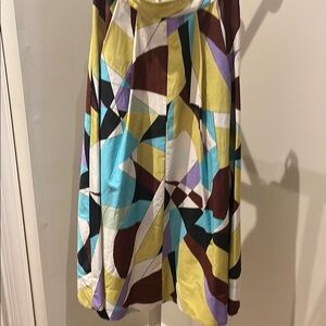 Zara Multicolor Geometric A-Line Skirt